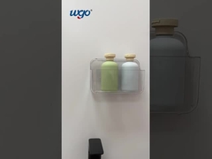 4-5kg Chất dính bằng sáng chế Cúp vòi tắm 180mm Clear Bathroom Wall Mounted Shelf