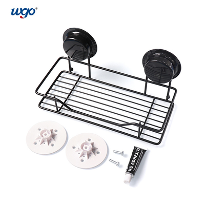 Black WGO Storage Bath Caddy Shelf Hút / Keo Fix Rust Free