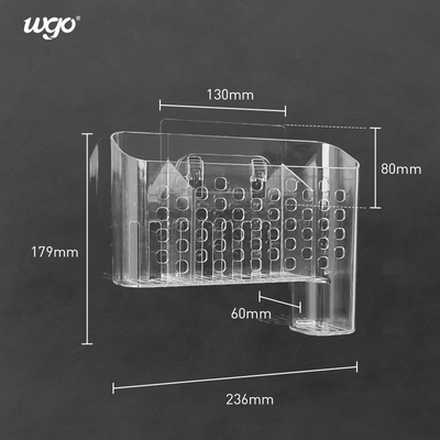 Thiệt hại miễn phí treo tường phòng tắm bằng nhựa Giá đỡ Caddy cho nhà bếp Văn phòng giỏ bàn