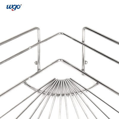 Kệ góc Caddy bằng thép không gỉ WGO Không cần dụng cụ cài đặt Bạc
