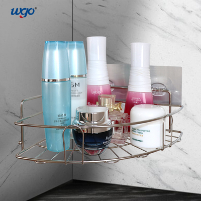 Kệ góc Caddy bằng thép không gỉ WGO Không cần dụng cụ cài đặt Bạc