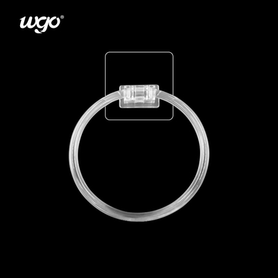 PC vật liệu phòng tắm có thể giặt Clear Towel Ring Holder Adhesive ISO9001 Diameter 160mm