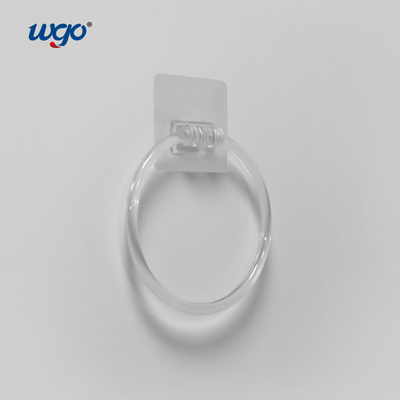 PC vật liệu phòng tắm có thể giặt Clear Towel Ring Holder Adhesive ISO9001 Diameter 160mm