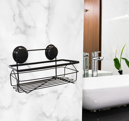 Giá đỡ Caddy bay trong phòng tắm bị ôxy hóa màu đen Cốc hút bằng thép không gỉ cố định SS201