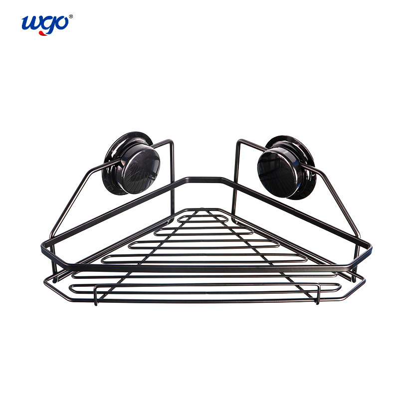 Bề mặt bằng thép không gỉ được sơn phủ bóng ở góc Kệ góc nhà tắm Xử lý ôxy hóa màu đen