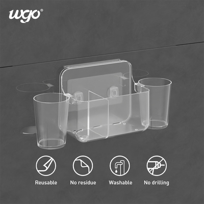 Giá đỡ cốc đựng bàn chải đánh răng tự dính rộng 32cm Giá đỡ bàn chải đánh răng WGO Hút tường